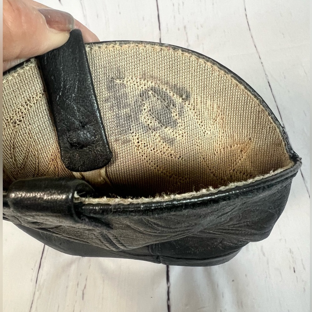 Vintage soft black leather with silver tips western cowboy boots - Picture 10 of 15